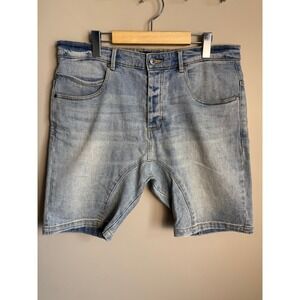 Zanerobe Slingshot Denimo Short Light Wash Blue 34 Streetwear Skater Gorpcore